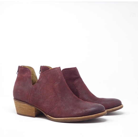 Kork-Ease Shoes - Kork-Ease Skye Womens Booties Burgundy Suede Leather Ankle Boots 10M